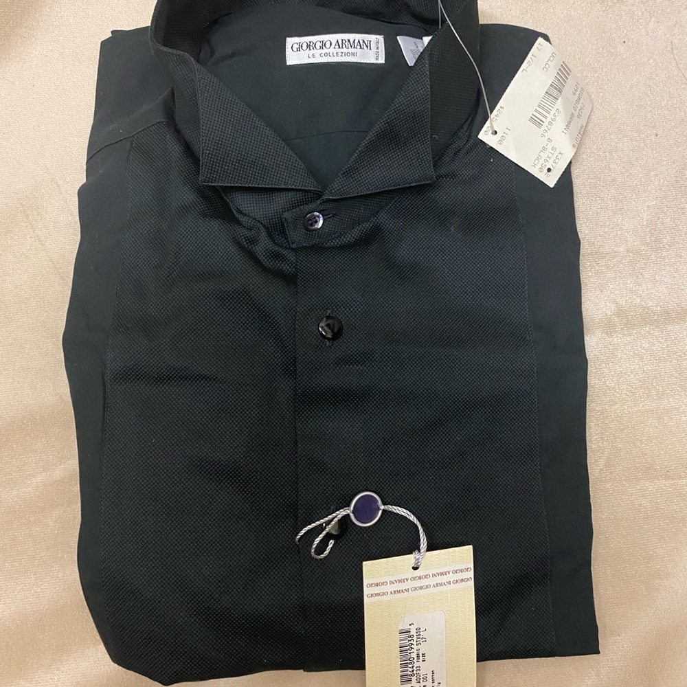 NWT Giorgio Armani Le Collezioni Black long sleeve 17 1/2 44L